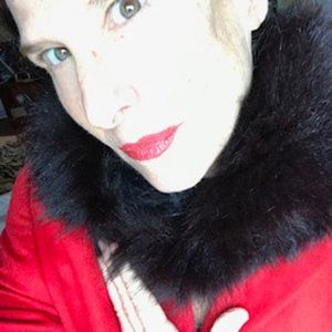 Faux black mink neck scarf